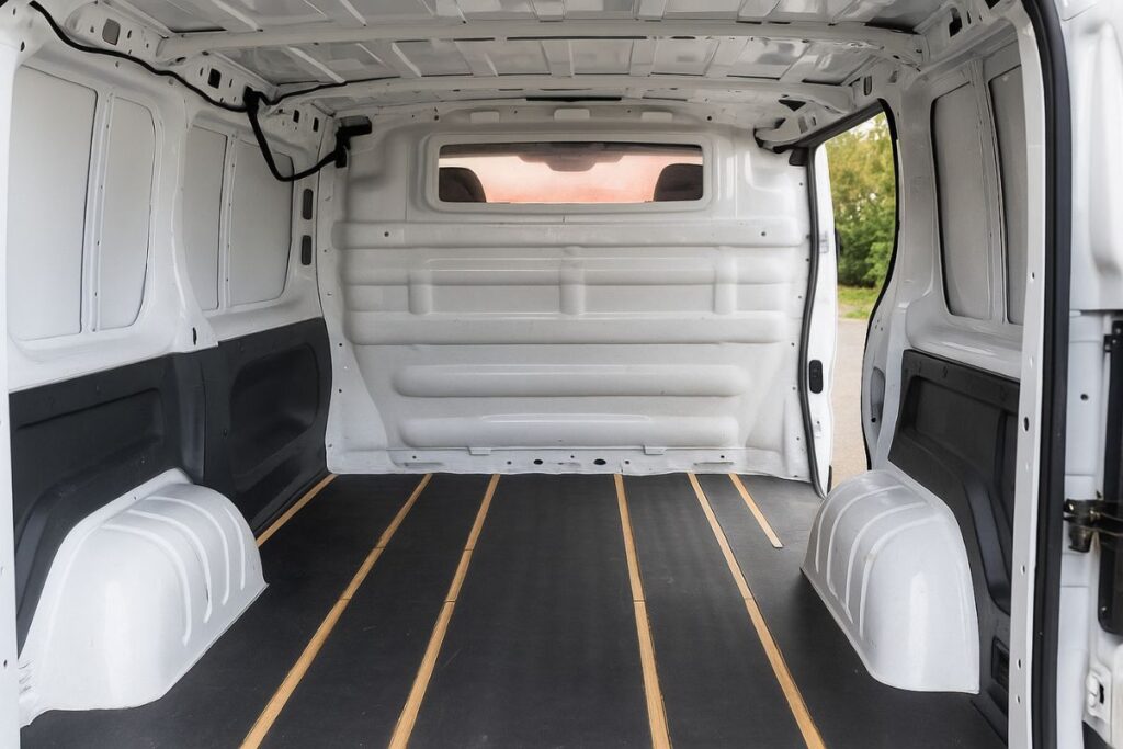 Un fourgon aménagé avec de l'armaflex