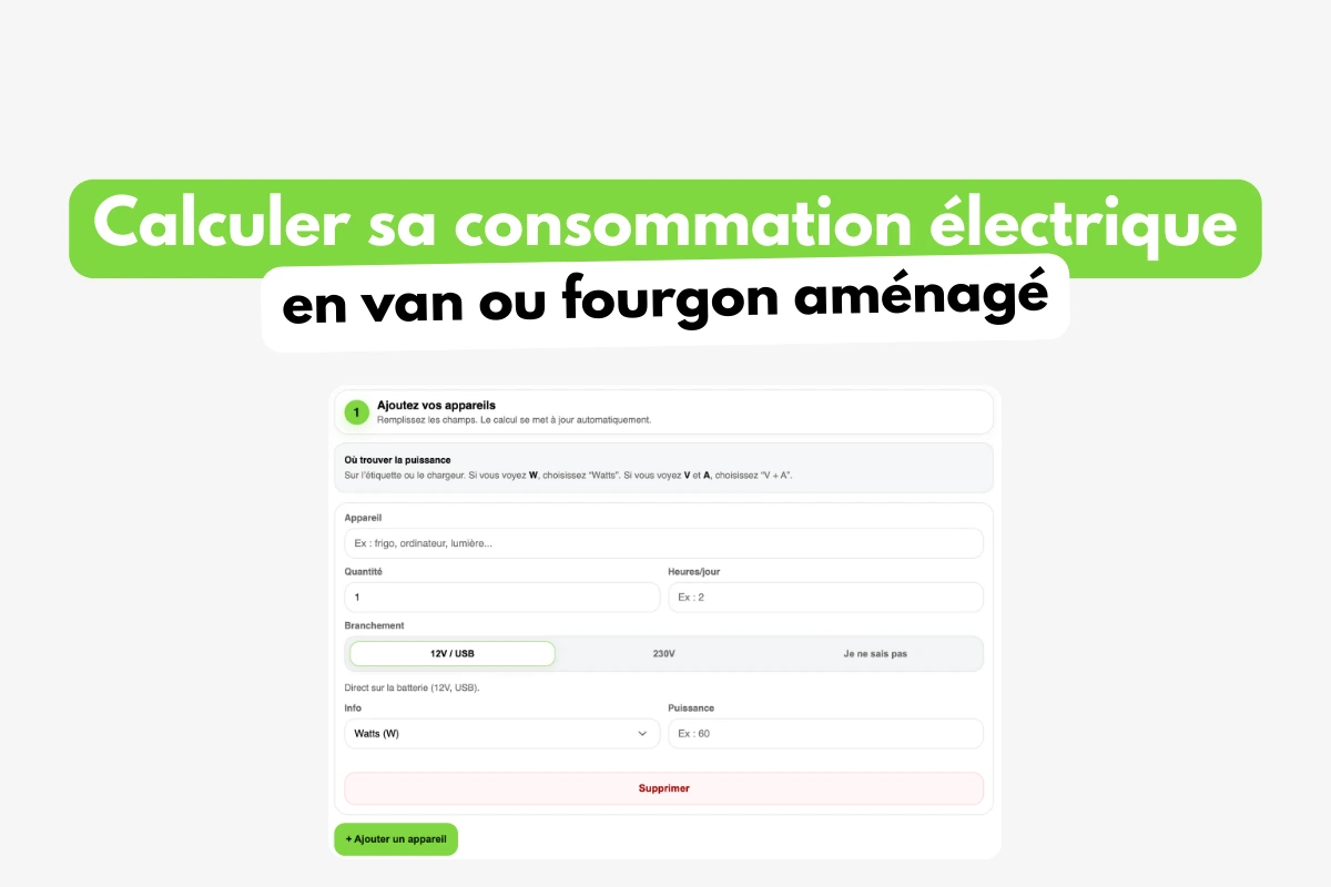 Electric Consumption Calculator for Campervans