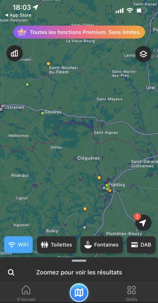 Application Wifi Map pour van aménagé
