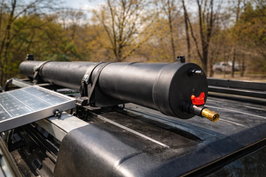 Douche solaire DIY fait soi-même pour van aménagé