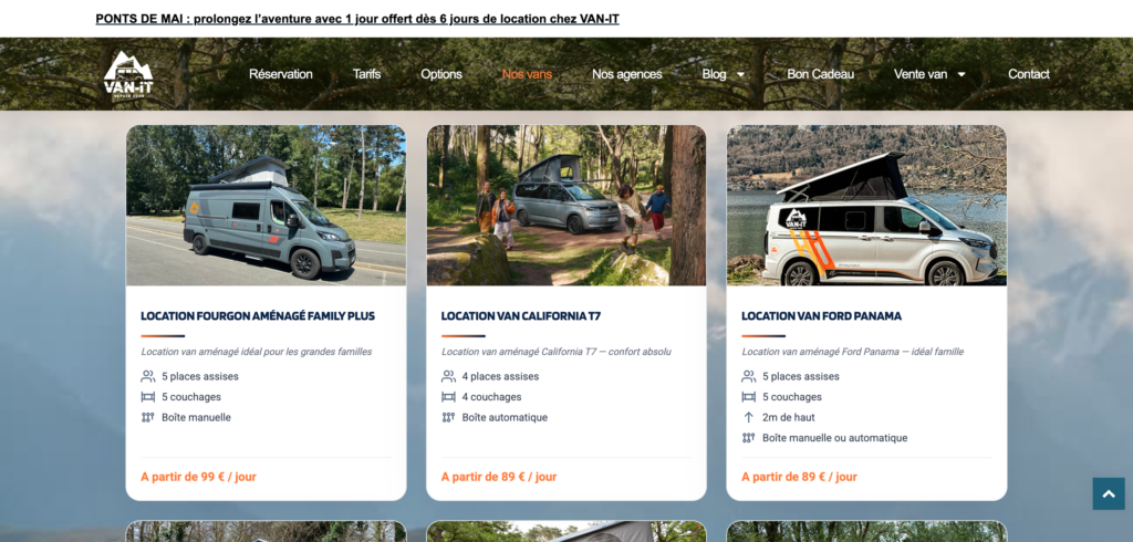 location de van aménagé avec Van-it