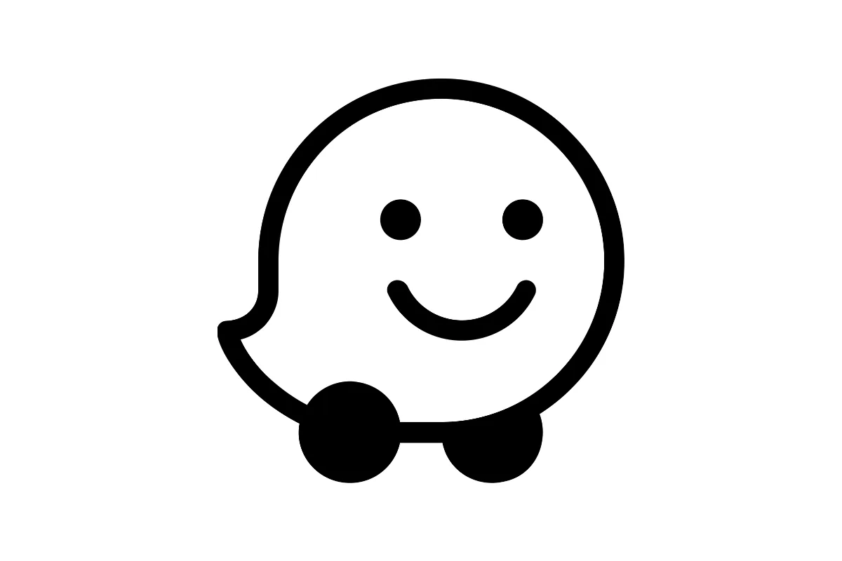 Logo de Waze, application vanlife pour éviter les bouchons et adapter son trajet en temps réel