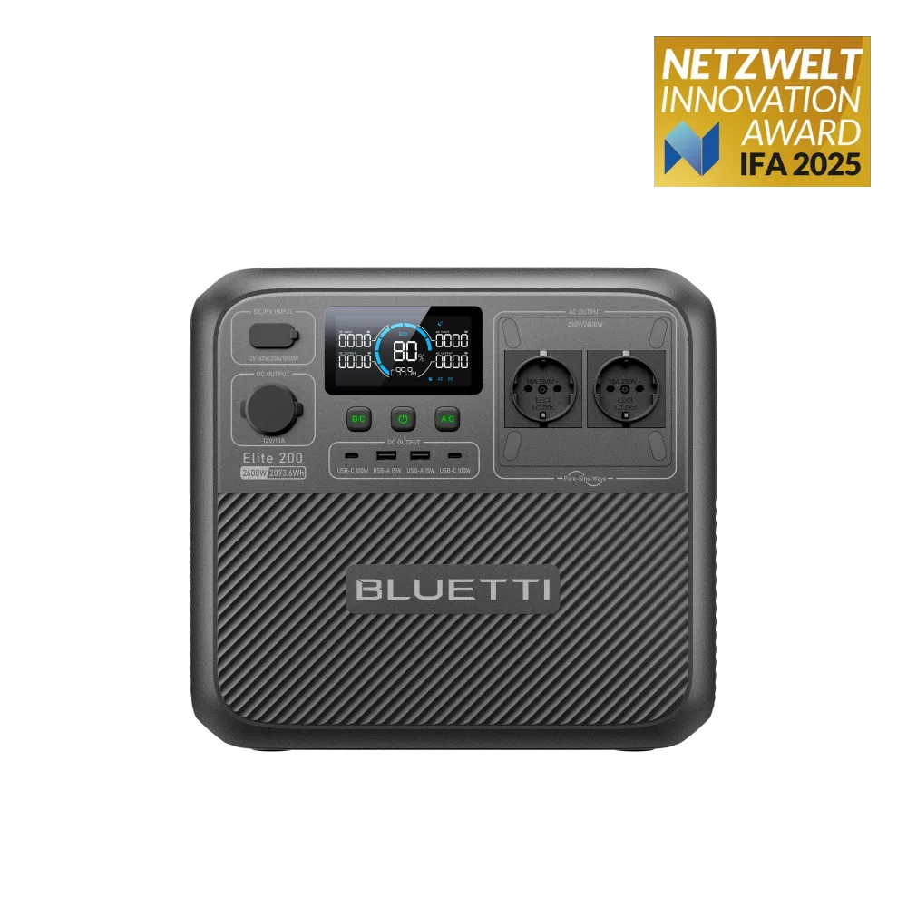 BLUETTI Elite 200 V2, station électrique 2 073 Wh pour van aménagé